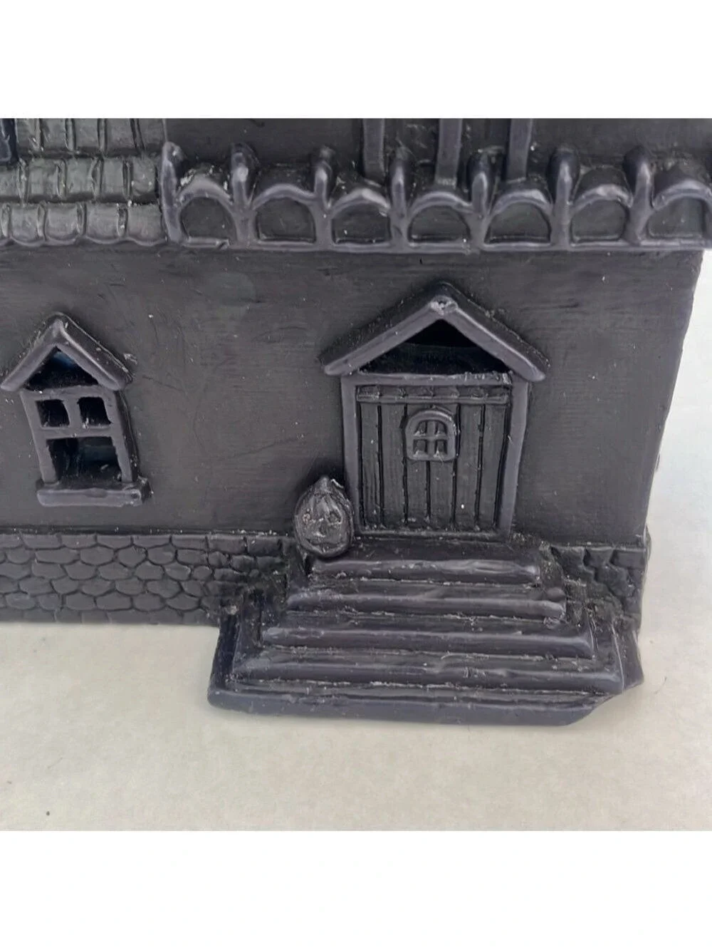 Pottery Barn Wax Haunted House Votive Candle Holder Halloween Vintage Black